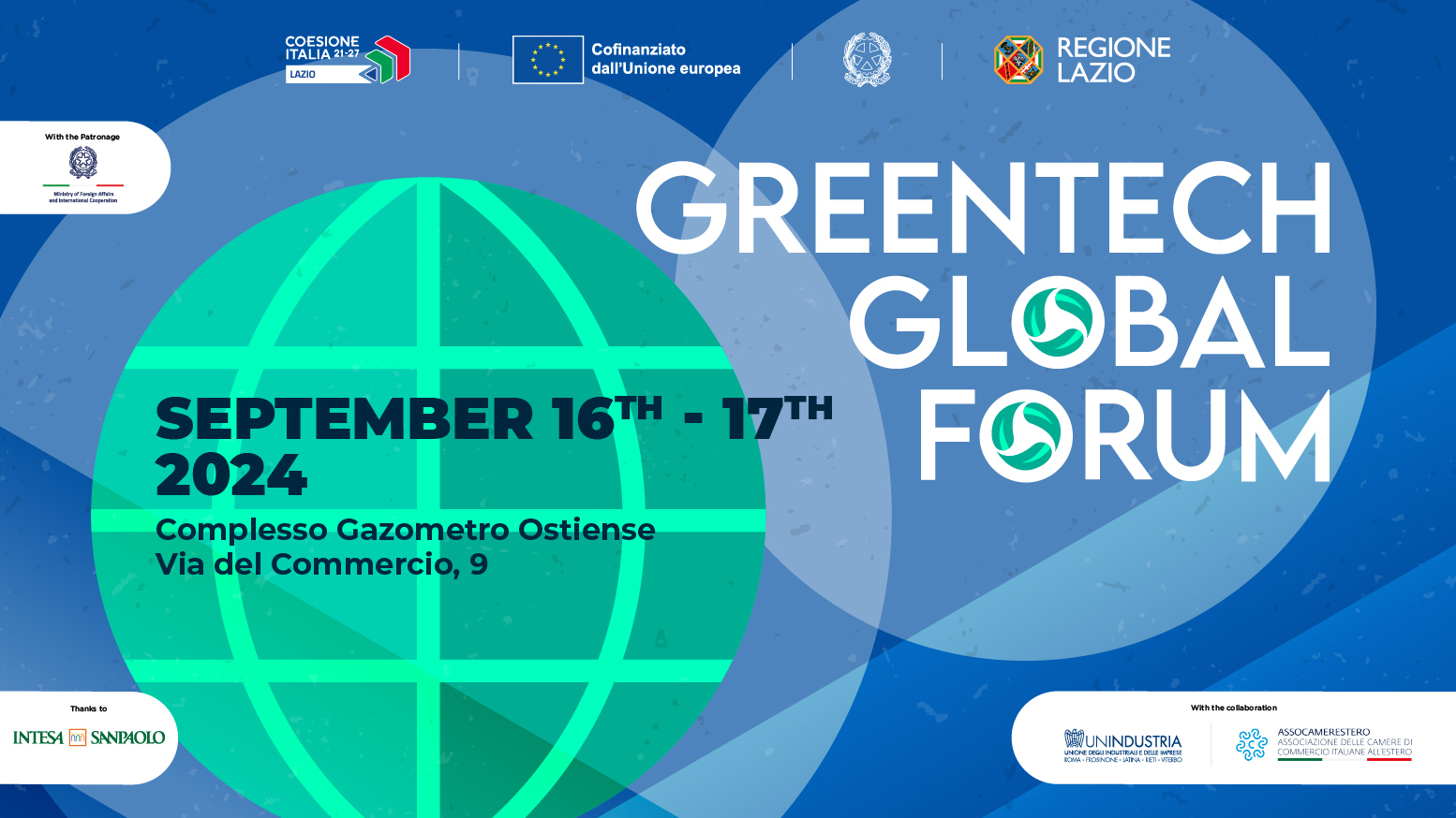 Save the Date Greentech Global Forum. Info nel testo
