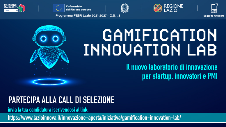 Gamification Innovation Lab Aperta la call per gli innovatori Info nella pagina