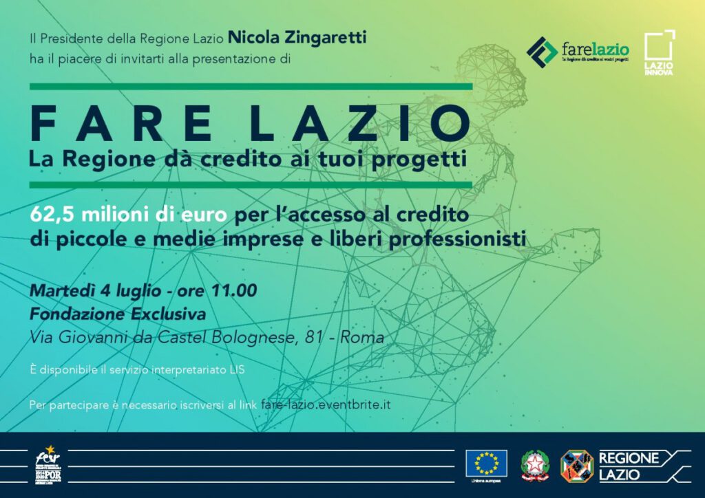 Presentazione bando 'Fare Lazio'