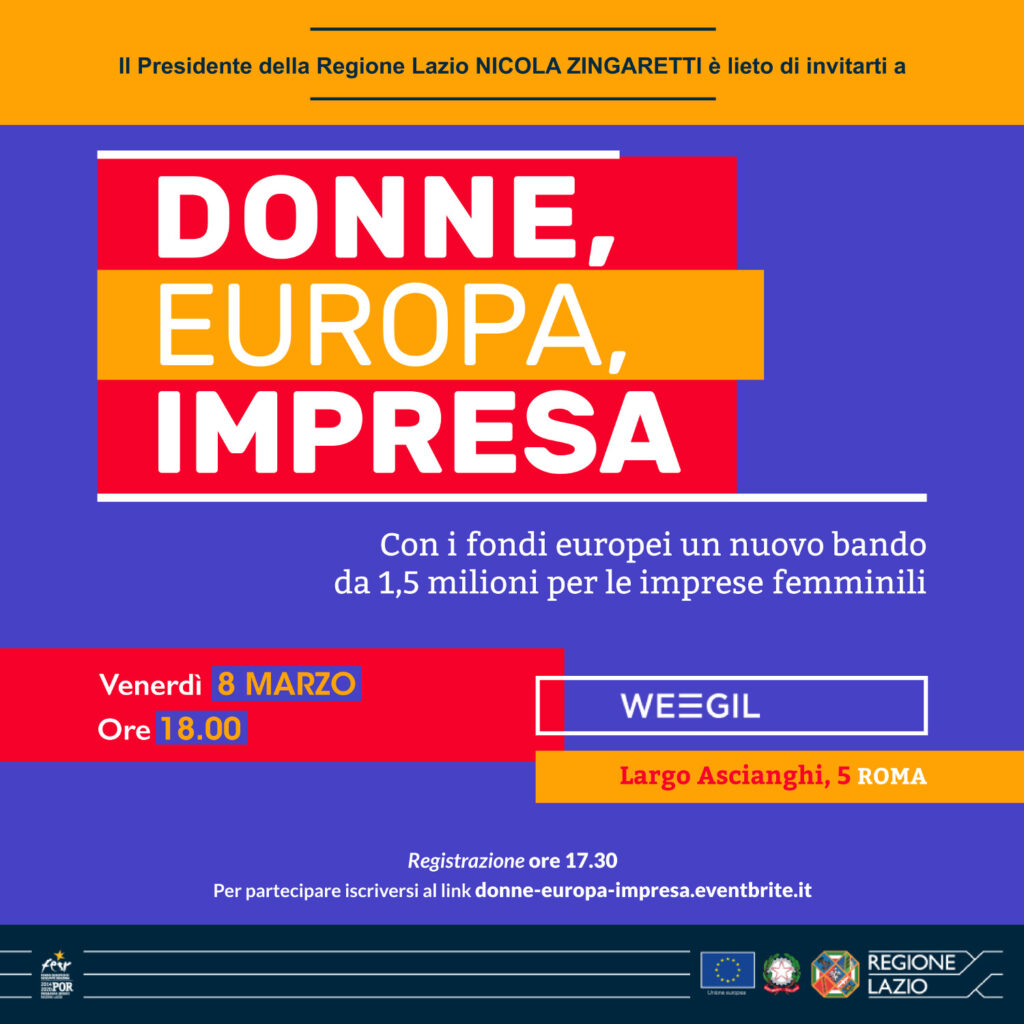 8 marzo, "DONNE, EUROPA, IMPRESA"