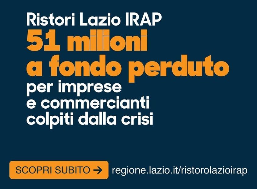 Ristoro IRAP per le imprese del Lazio
