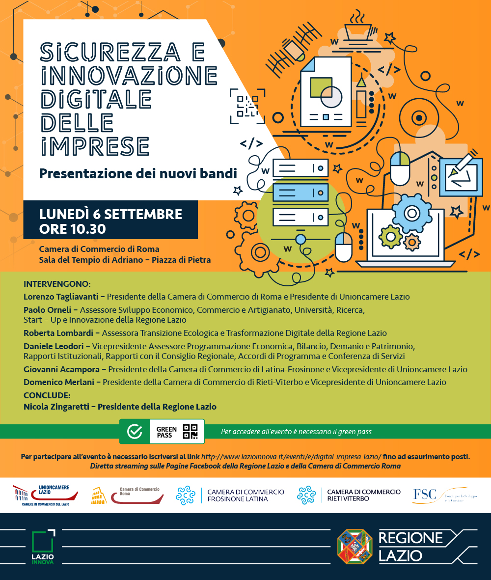 Presentazione bandi sicurezza e innovazione digitale delle PMI del Lazio