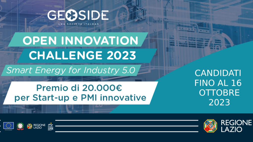 Social card Open Innovation Challenge Geoside. Informazioni nel testo della news