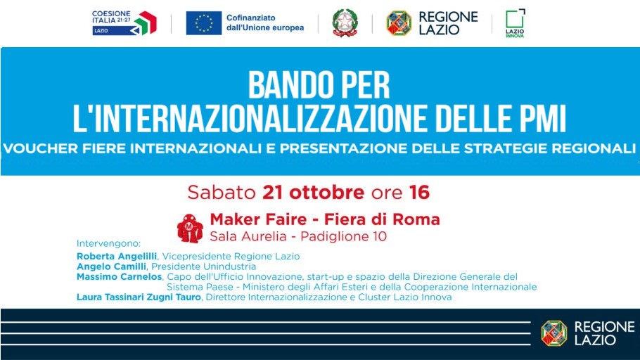 Social card - Presentazione bando internazionalizzazione a Maker Faire - Informazioni nel testo della notizia