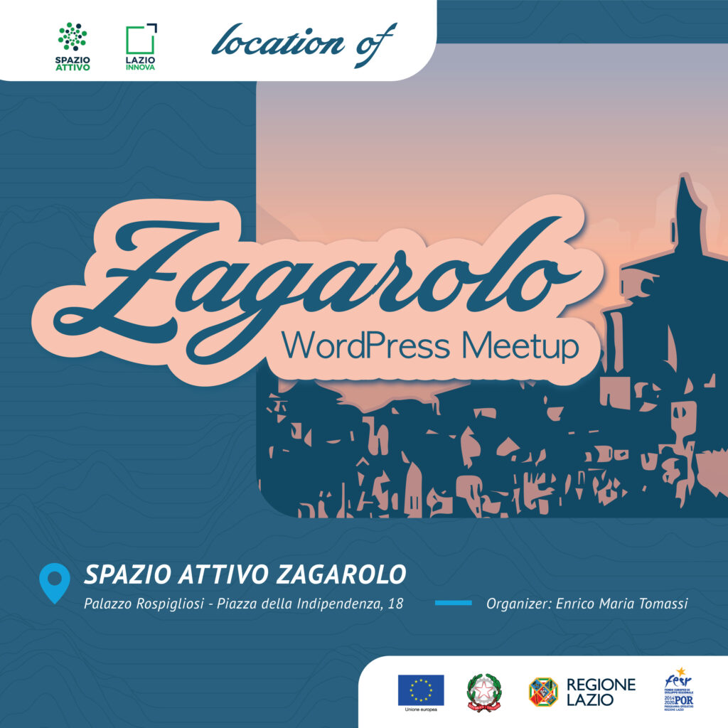 Social card Zagarolo WordPress meetup - Info nel testo della notizia
