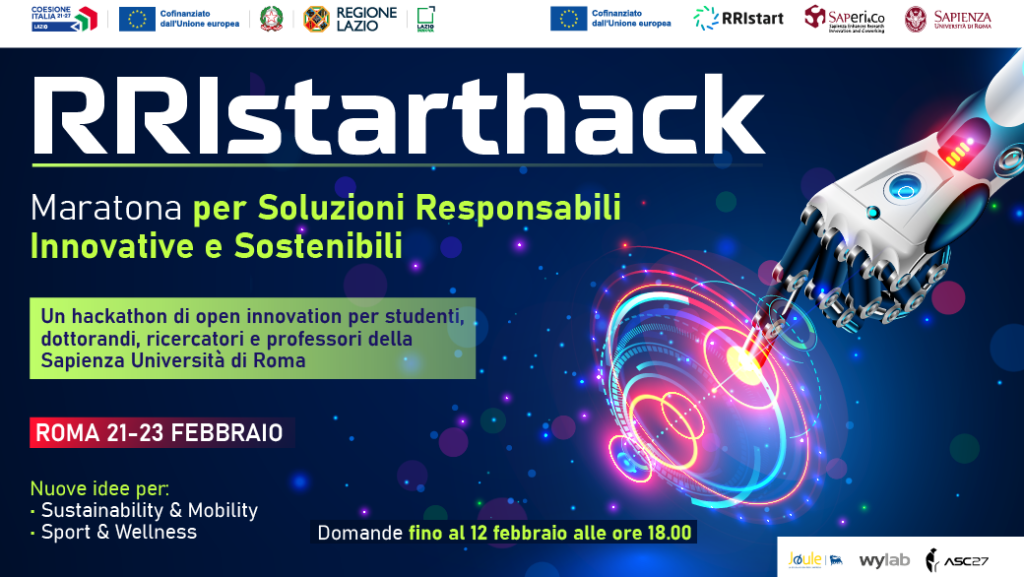 Locandina RRIstarthack. Informazioni nella pagina