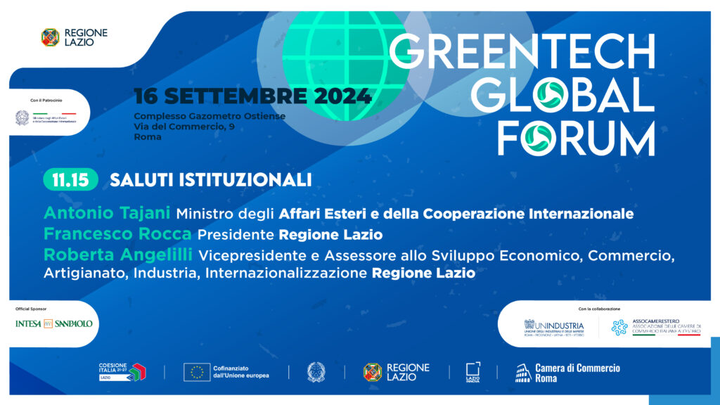 Locandina Greentech global Forum - Info nella pagina