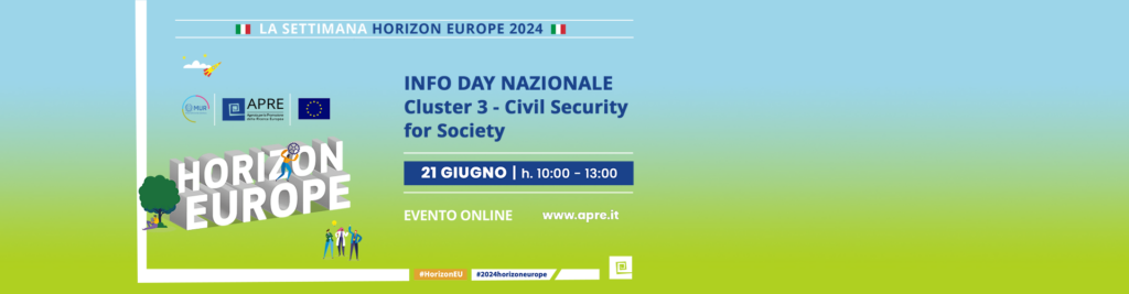 Banner Info day APRE su bandi Horizon Cluster 3 - dettagli nella notizia