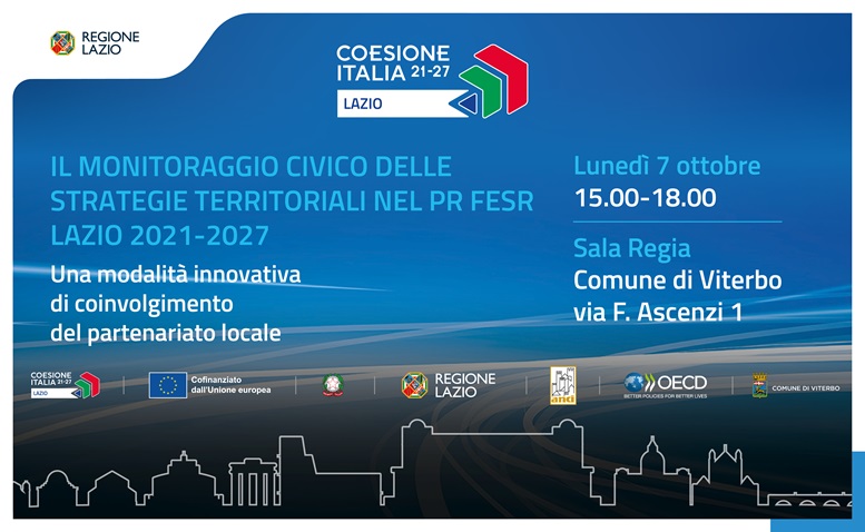 PR FESR, monitoraggio civico delle Strategie Territoriali: incontro con il partenariato locale a Viterbo