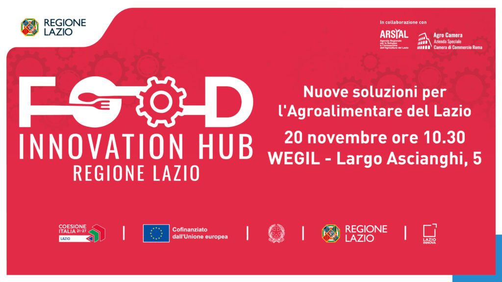 Locandina Show Case Food Innovation Hub - 20 novembre ore 10.30 - Info nella pagina