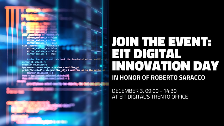 EIT Digital Innovation Day (Trento, 3 dicembre): dettagli nell'articolo