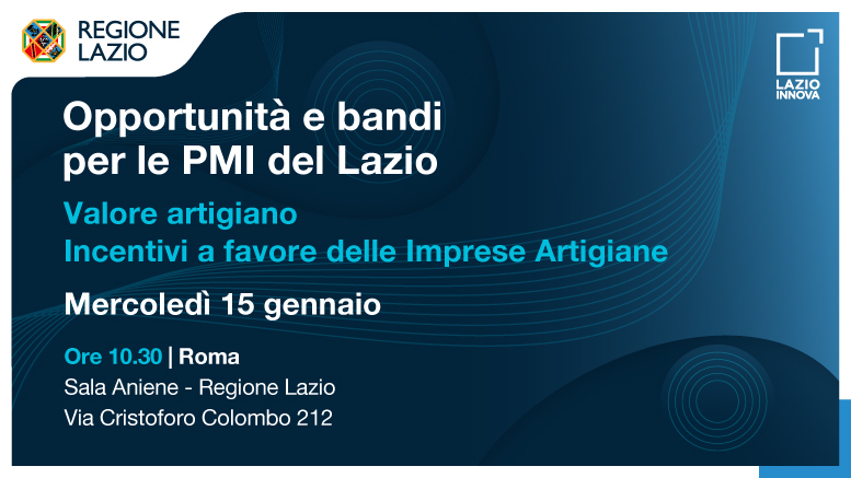 Appuntamento il 15 gennaio alle ore 10.30 a Roma, presso la Sala Aniene della Regione Lazio (via Cristoforo Colombo 212)