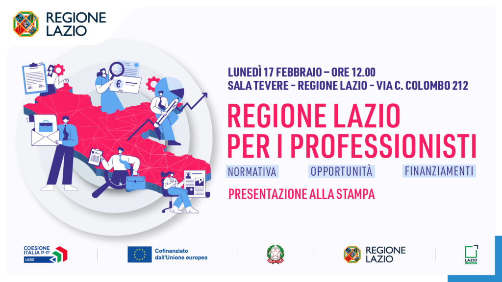 La conferenza della Regione Lazio si terrà lunedì 17 febbraio alle ore 12:00 presso la sala Tevere della Regione Lazio (via Cristoforo Colombo 212, Roma)