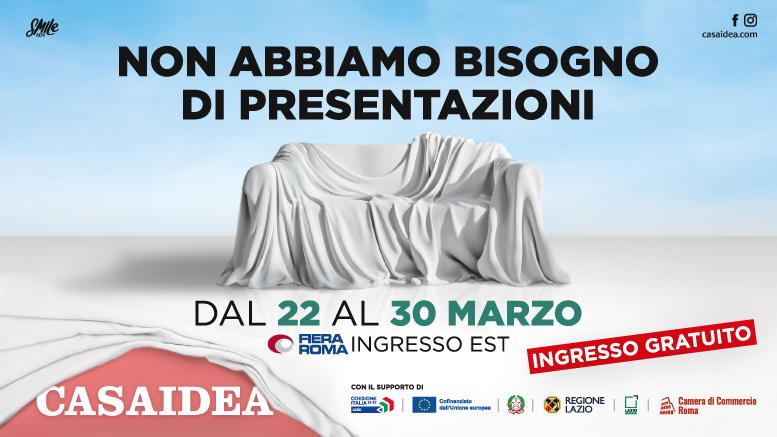 Dal 22 al 30 marzo torna Casaidea, appuntamento di riferimento del settore Arredo e Design. La Regione Lazio e Lazio Innova partecipano insieme con una collettiva di 68 imprese