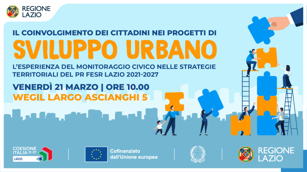 Incontro PR FESR - Monitoraggio civico delle strategie territoriali (Roma, 21 marzo): dettagli nell'articolo