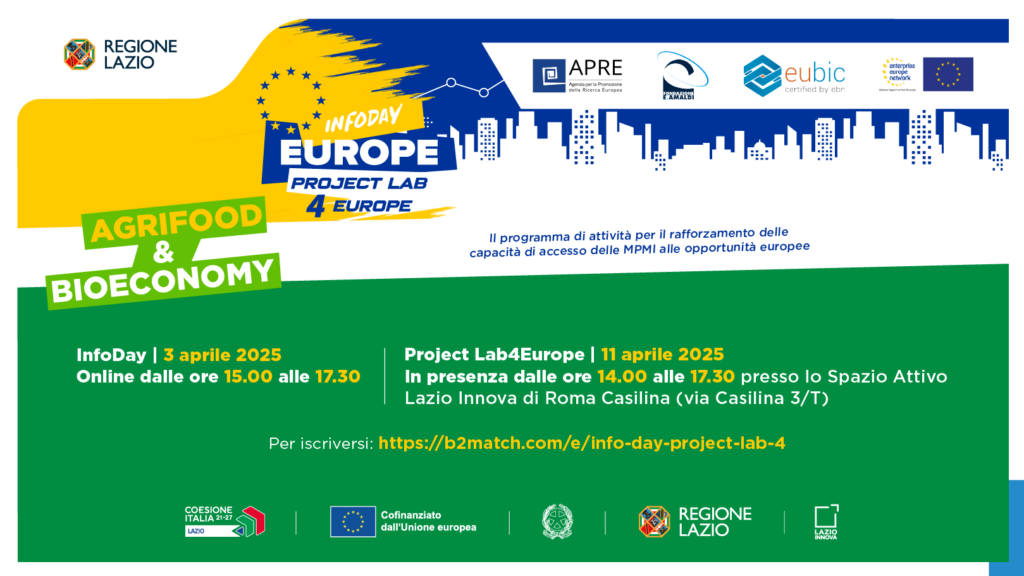 PROJECT LAB 4 EUROPE, Infoday e Project Lab su Entrepreneurship e Digital (13 e 20 maggio): dettagli nell'articolo