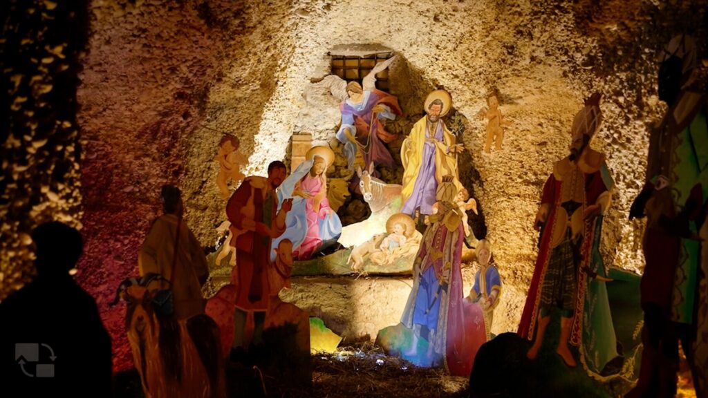 Il presepe dell'allestimento natalizio del Castello Orsini Naro