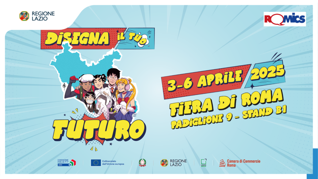 Presente a Romics la Regione Lazio insieme a Lazio Innova e Camera di Commercio di Roma con una collettiva di imprese del Lazio. Fitto il calendario degli appuntamenti e degli eventi presso lo stand regionale