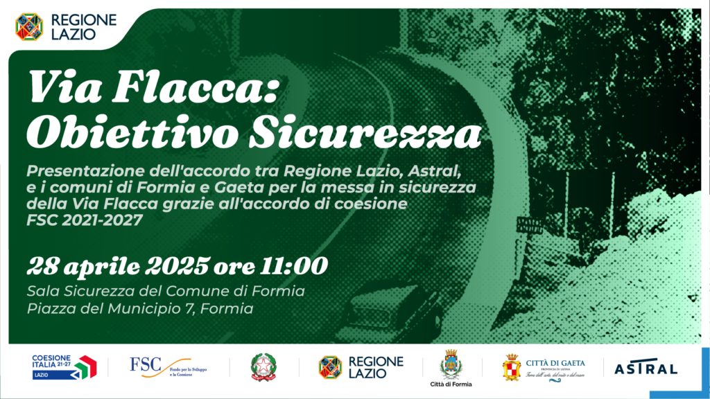 Presentazione accordo per la messa in sicurezza della Via Flacca (28 aprile): dettagli nell'articolo