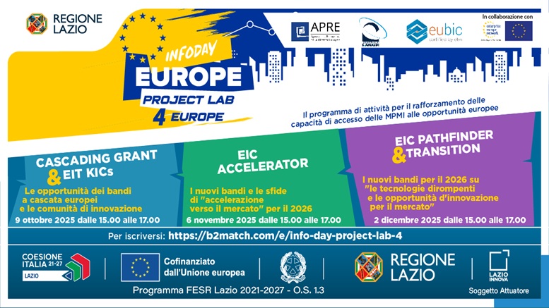 Tre appuntamenti online tra ottobre e dicembre 2025 per scoprire le opportunità della programmazione europea e delle reti dell’innovazione