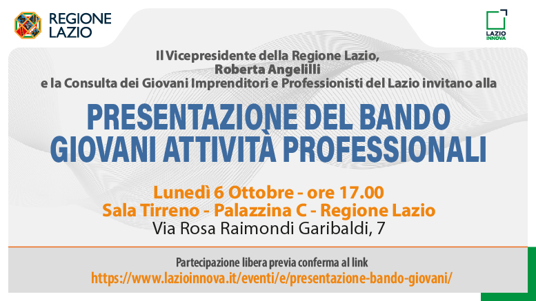 5 milioni di euro per sostenere i giovani professionisti del Lazio
