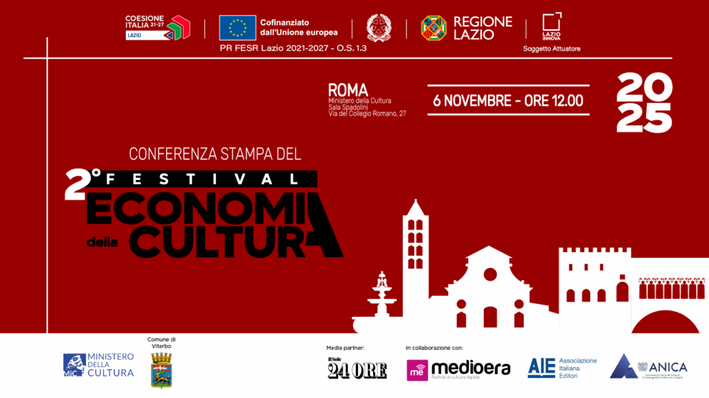 Conferenza stampa di presentazione del secondo Festival Economia della Cultura (Roma, 6 novembre): dettagli nell'articolo