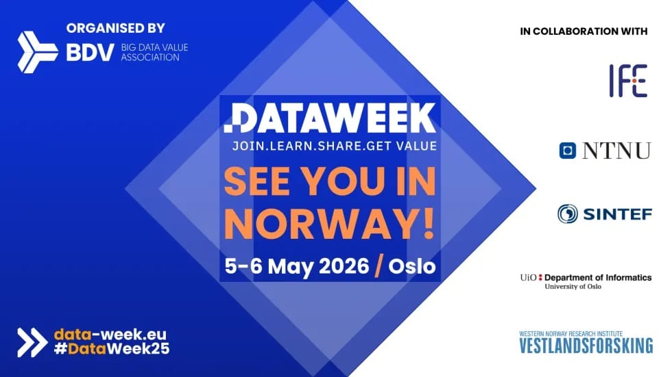 Data Week 2026 (Oslo, 5-6 maggio): dettagli nell'articolo