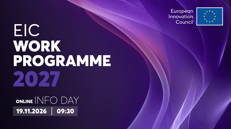 Il 19 novembre 2026 giornata informativa online per presentare le opportunità di finanziamento nel 2027 del Work Programme 2027 dell'EIC