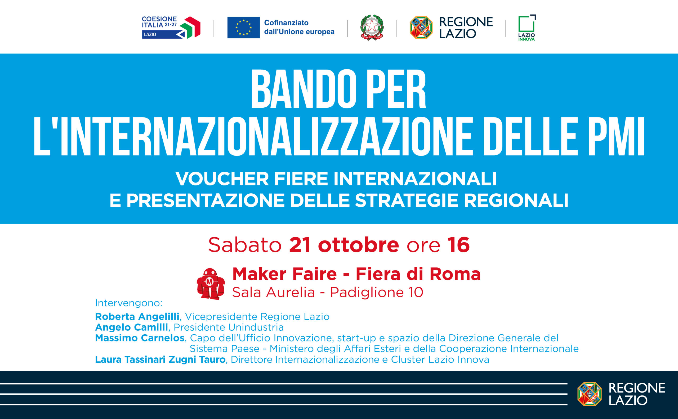 Bando per l’internazionalizzazione delle PMI – Voucher fiere internazionali e presentazione delle strategie regionali