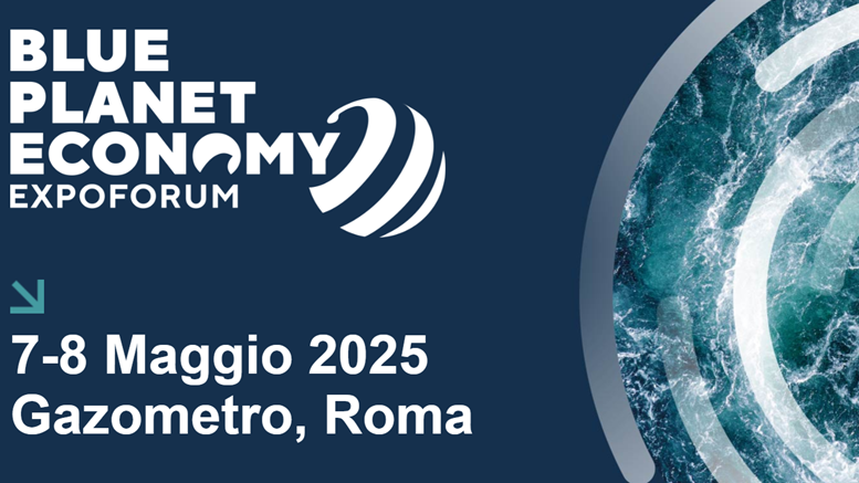 Locandina Blue Planet Expoforum - 7-8 maggio - Gazometro. Info nella pagina