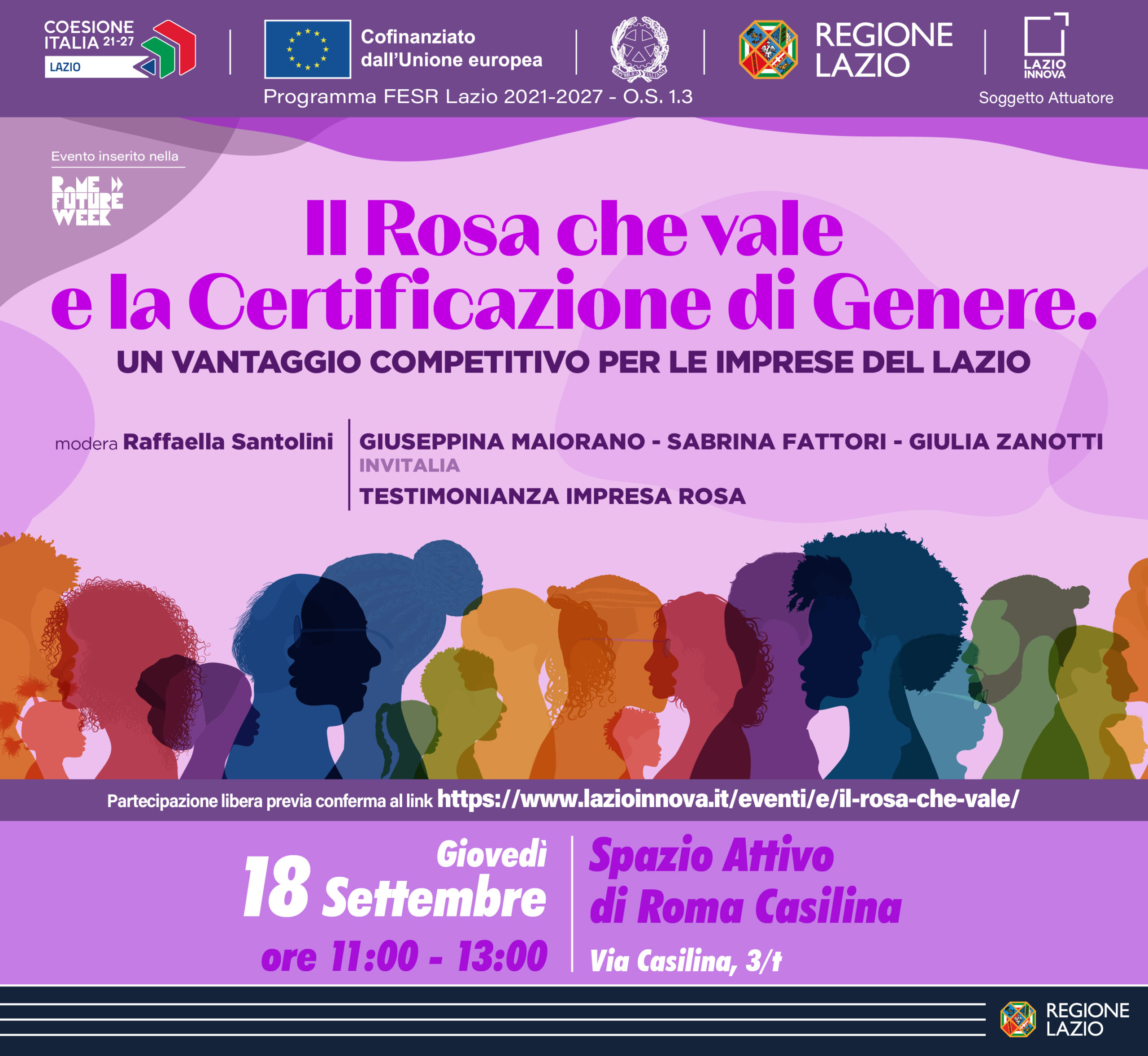 Il Rosa che vale e la Certificazione di Genere. Un vantaggio competitivo per le imprese del Lazio: testo