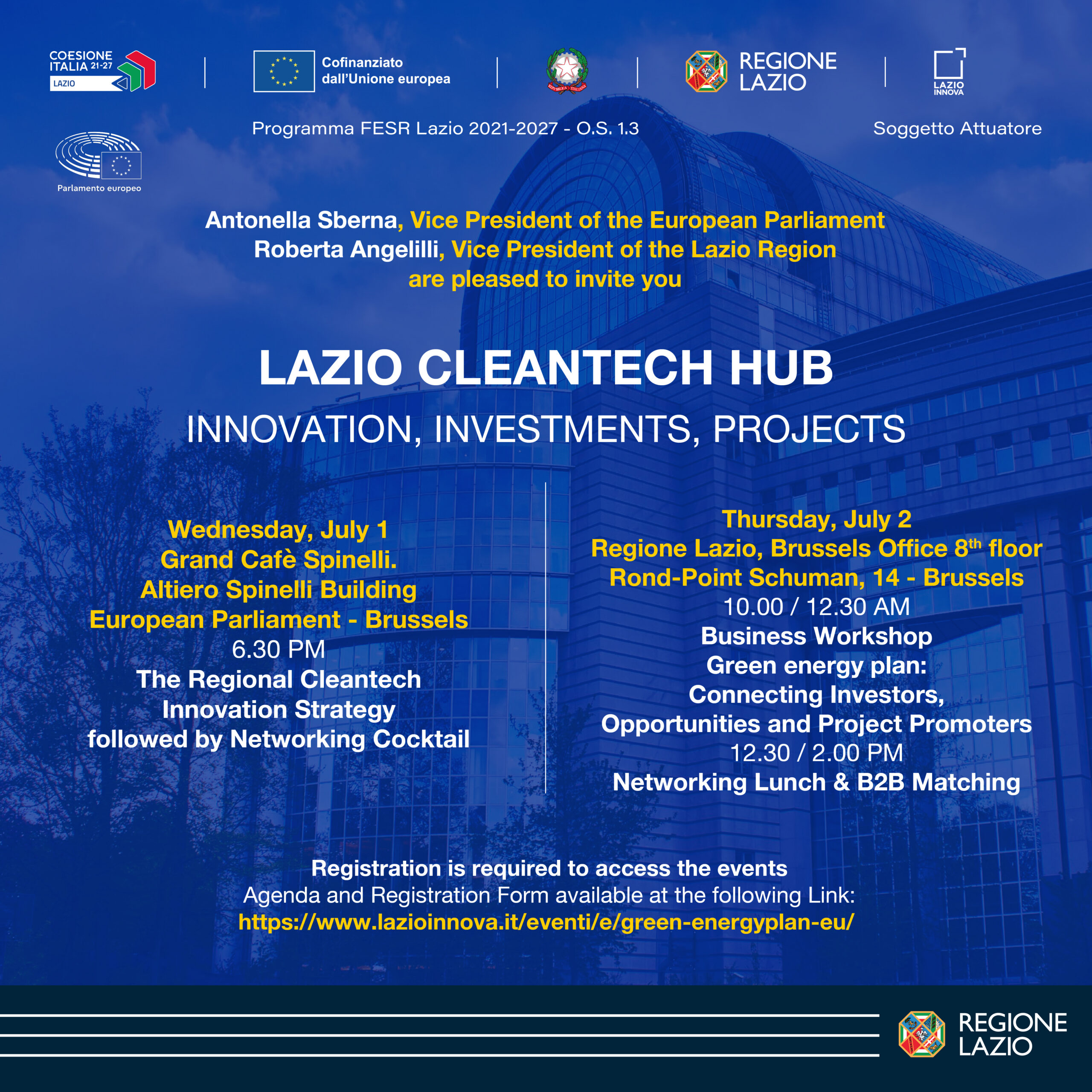 Lazio Cleantech Hub . info nella pagina