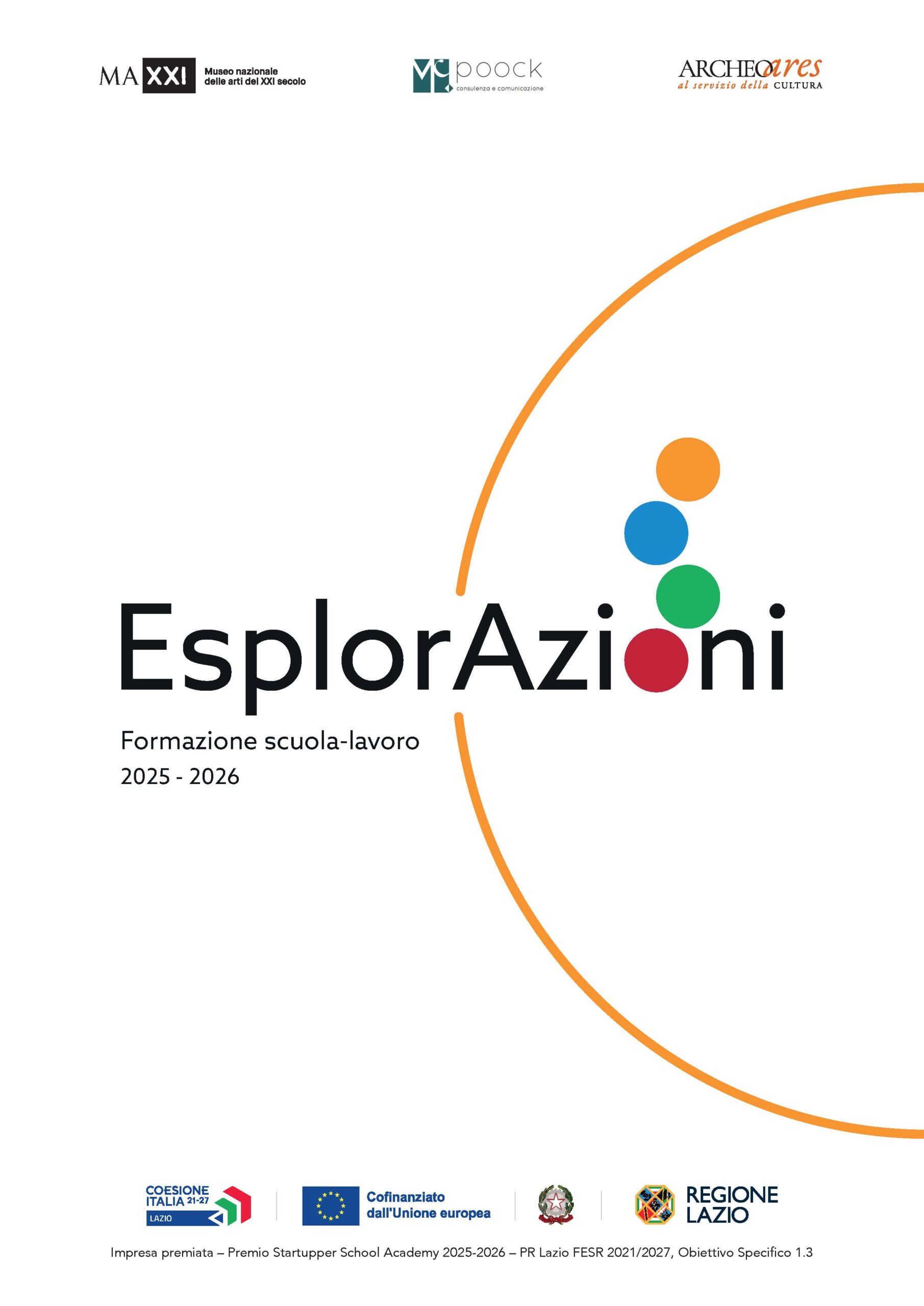 Esplorazioni Formazione Scuola Lavoro 2025-2026 Archeoares in partnership con MAXXI - museo nazionale delle arti del XXI secolo e Mc poock - consulenza e comunicazione