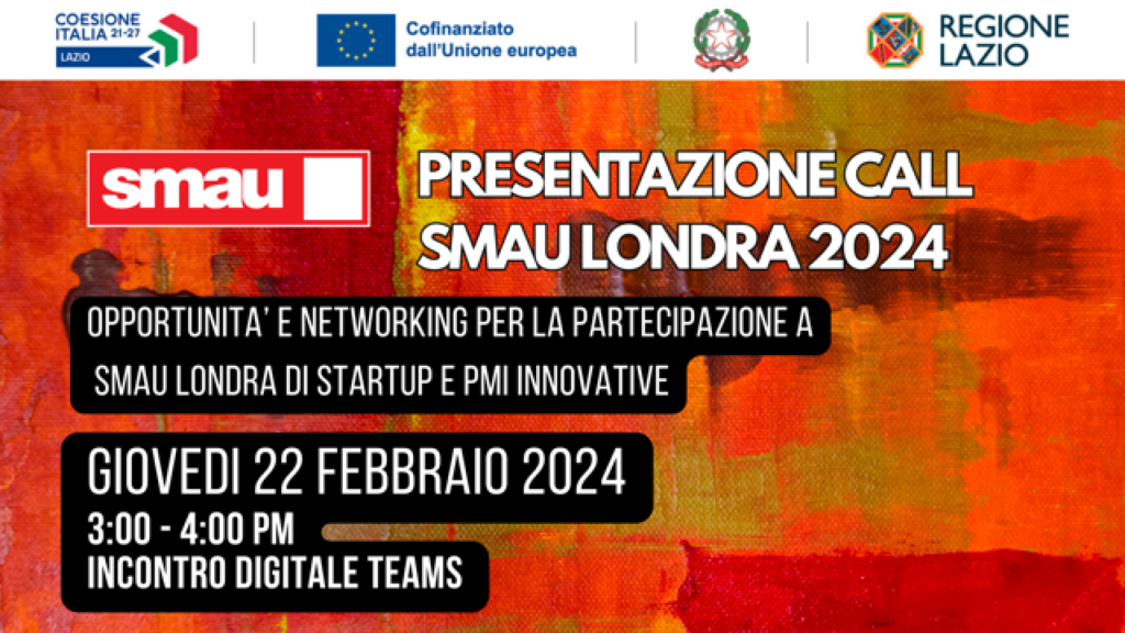 Banner presentazione SMAU Londra 2024 (su teams)