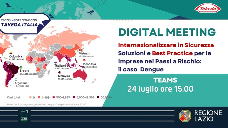 Digital Meeting su soluzioni e best practice nei paesi a rischio. Teams - 24 luglio ore 15.00