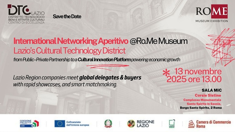 Partecipazione ad Aperitivo networking internazionale ROME Museum (Roma, 13 novembre): dettagli nell'articolo