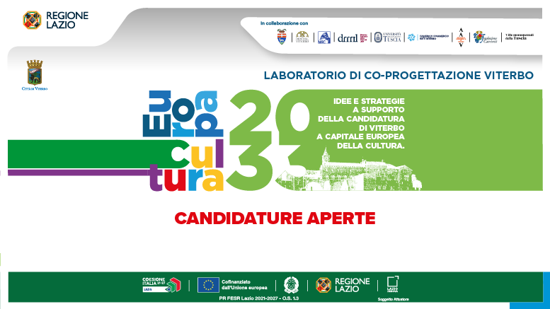 Laboratorio di Coprogettazione a sostegno della Candidatura di Viterbo a Capitale europea della Cultura 2033. Info nella pagina